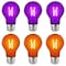 Luxrite A19 LED Edison Purple and Orange Light Bulbs 4.5W 60W Equivalent Clear Glass E26 Base, 3PK LR21721 LR21726-3PC - alternate 1